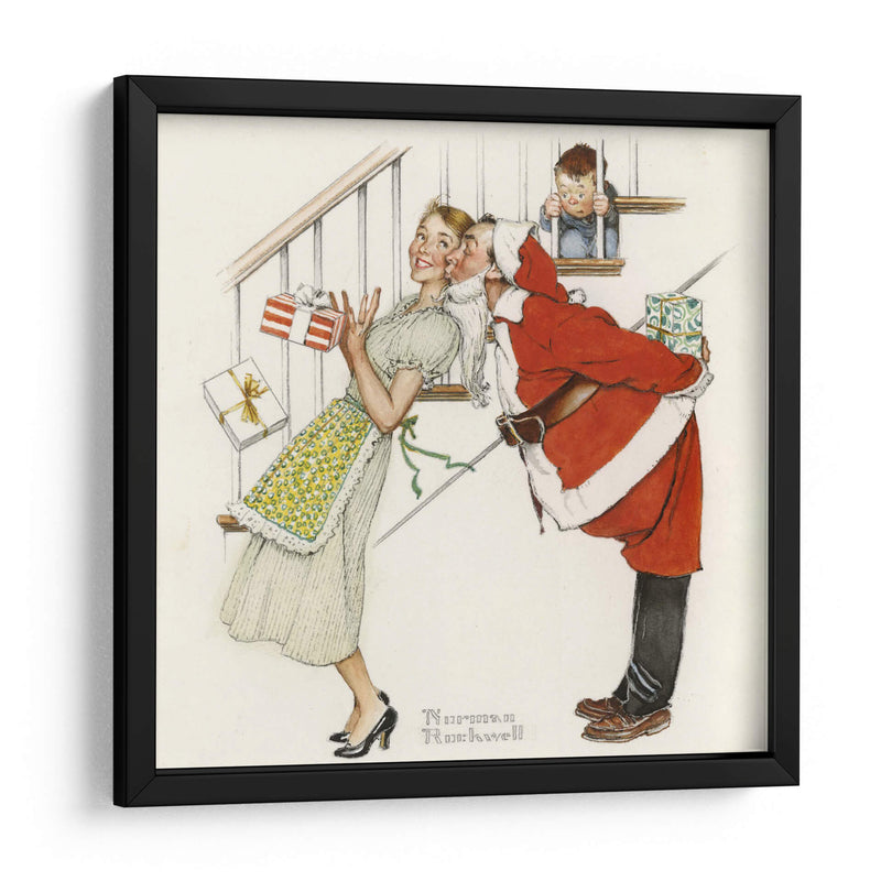 Vi a mami besando a Santa Claus - Norman Rockwell | Cuadro decorativo de Canvas Lab