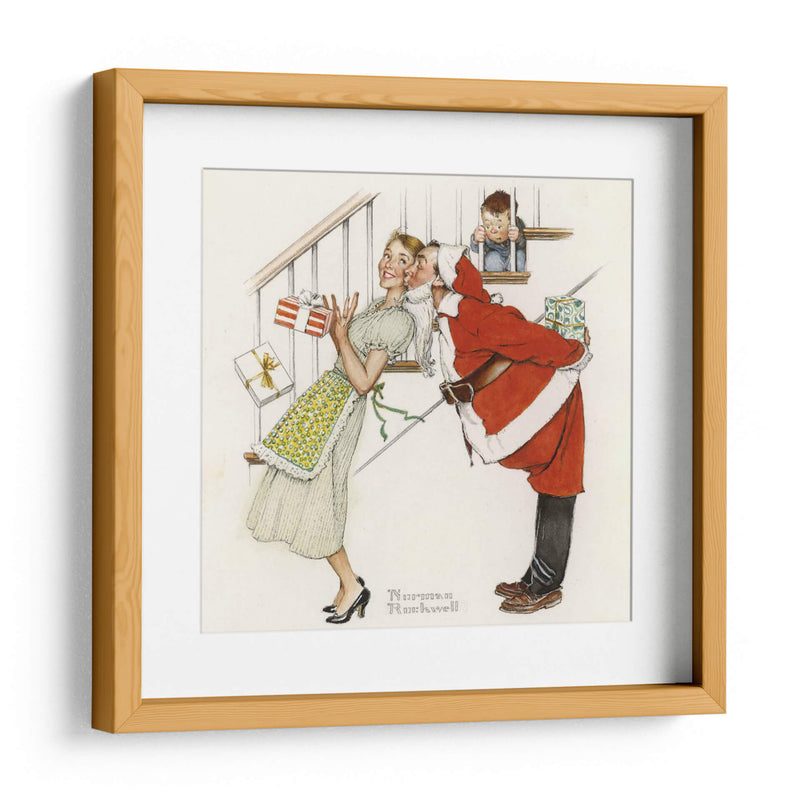 Vi a mami besando a Santa Claus - Norman Rockwell | Cuadro decorativo de Canvas Lab