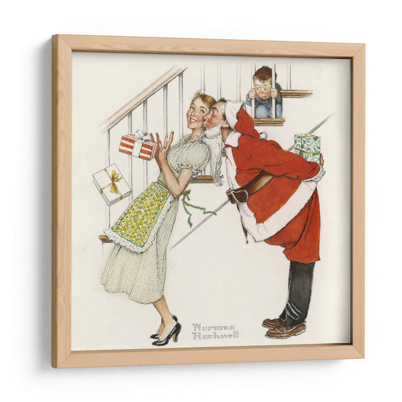 Vi a mami besando a Santa Claus - Norman Rockwell | Cuadro decorativo de Canvas Lab