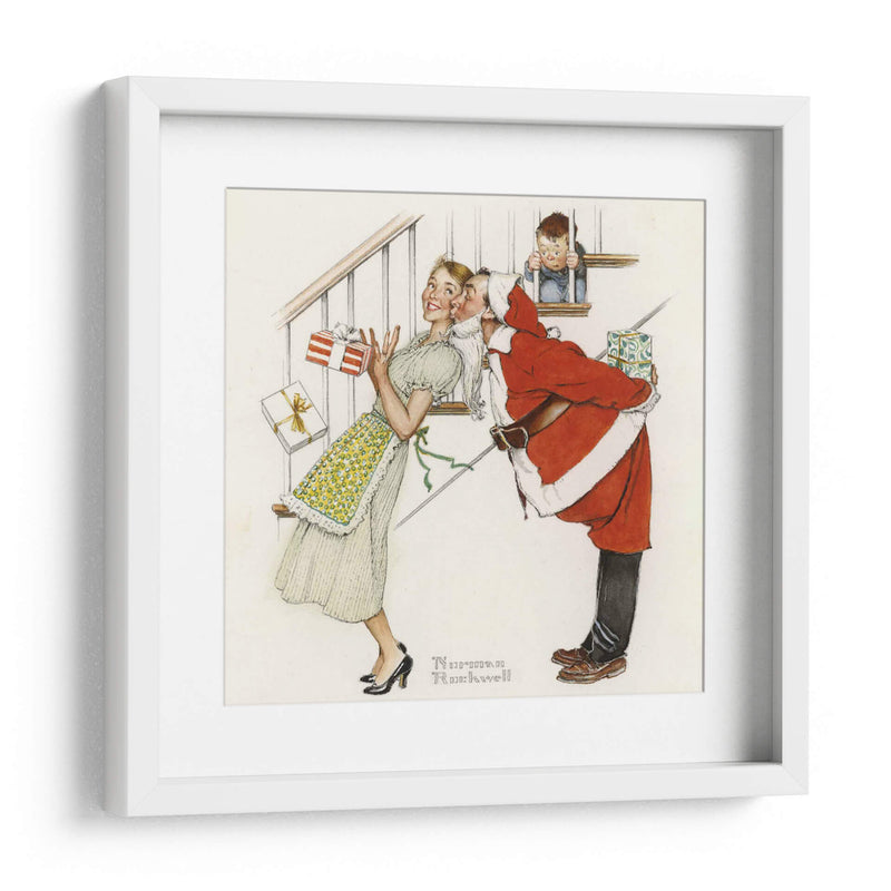 Vi a mami besando a Santa Claus - Norman Rockwell | Cuadro decorativo de Canvas Lab