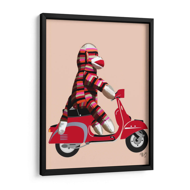 Mono De Calcetín En Rojo Ciclomotor - Fab Funky | Cuadro decorativo de Canvas Lab