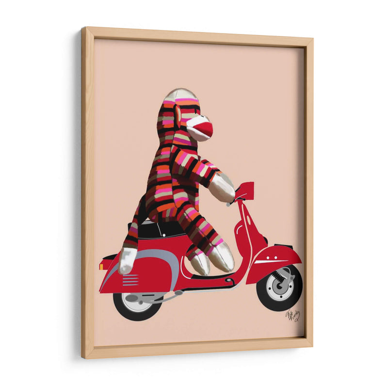 Mono De Calcetín En Rojo Ciclomotor - Fab Funky | Cuadro decorativo de Canvas Lab