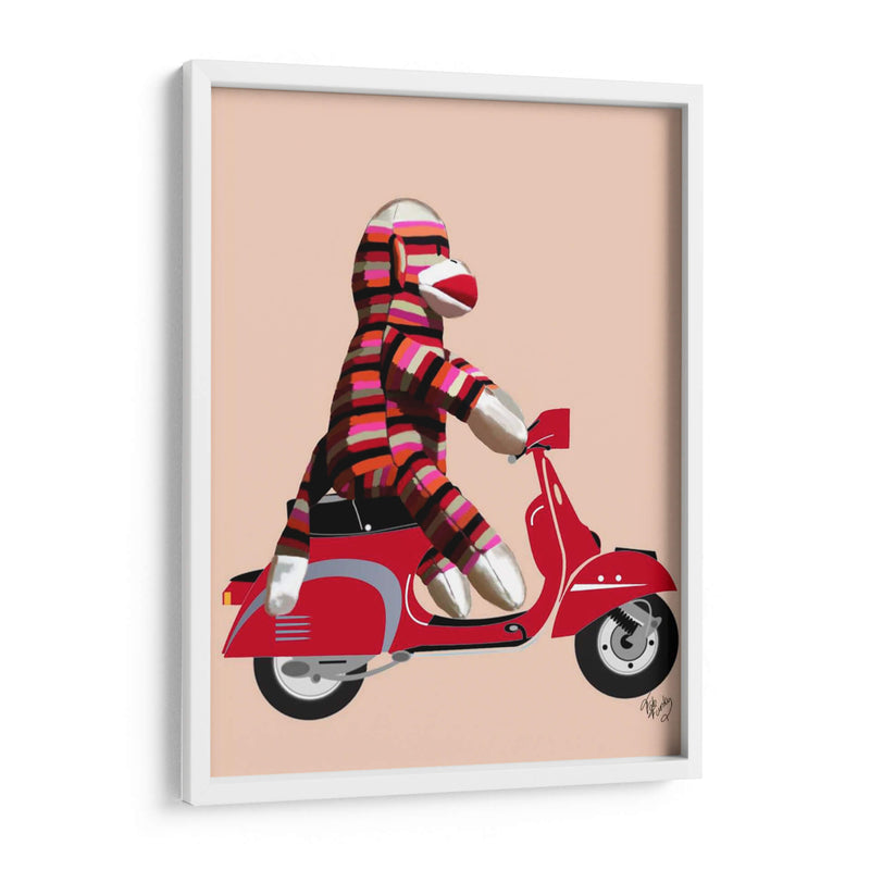 Mono De Calcetín En Rojo Ciclomotor - Fab Funky | Cuadro decorativo de Canvas Lab