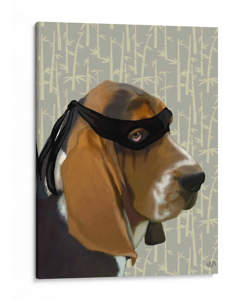 Ninja Basset Hound Dog - Fab Funky | Cuadro decorativo de Canvas Lab