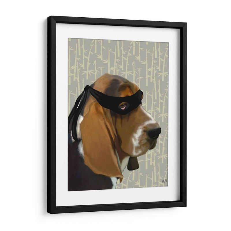 Ninja Basset Hound Dog - Fab Funky | Cuadro decorativo de Canvas Lab