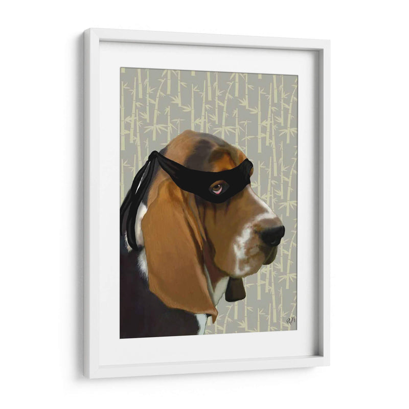 Ninja Basset Hound Dog - Fab Funky | Cuadro decorativo de Canvas Lab