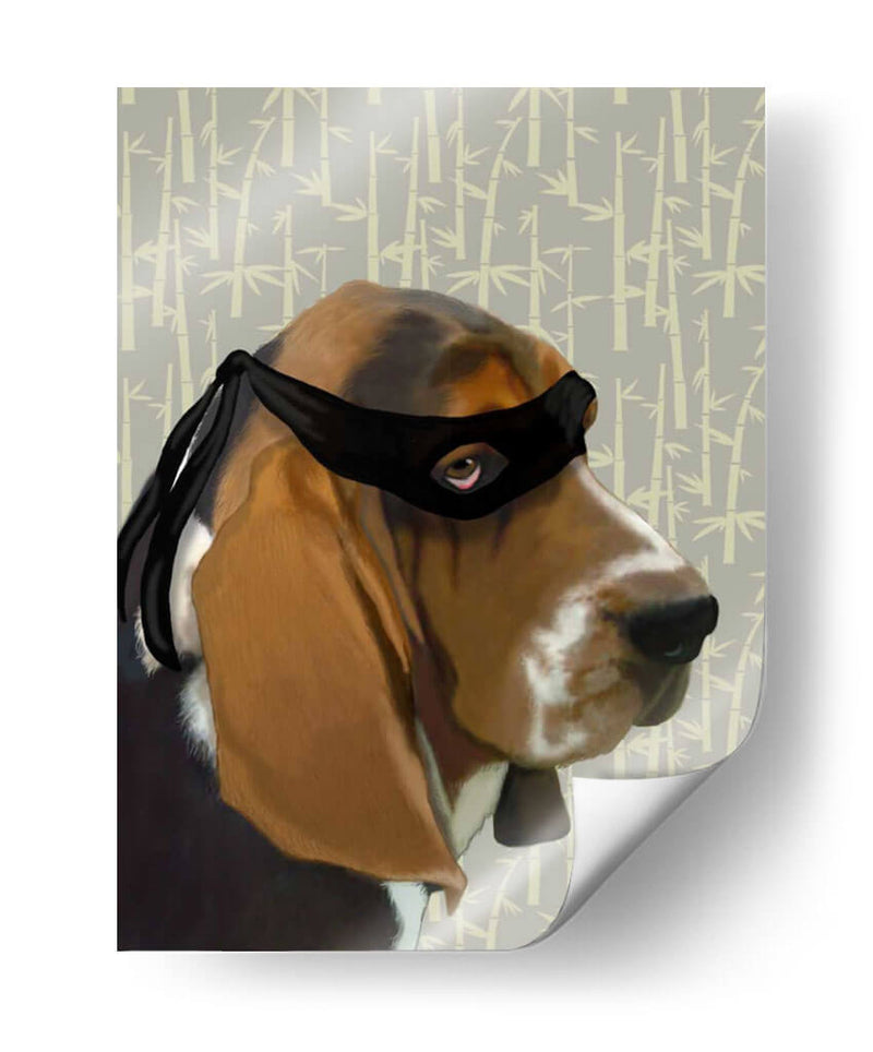 Ninja Basset Hound Dog - Fab Funky | Cuadro decorativo de Canvas Lab