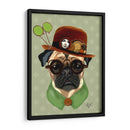 Pug Con Steampunk Bowler Hat - Fab Funky | Cuadro decorativo de Canvas Lab