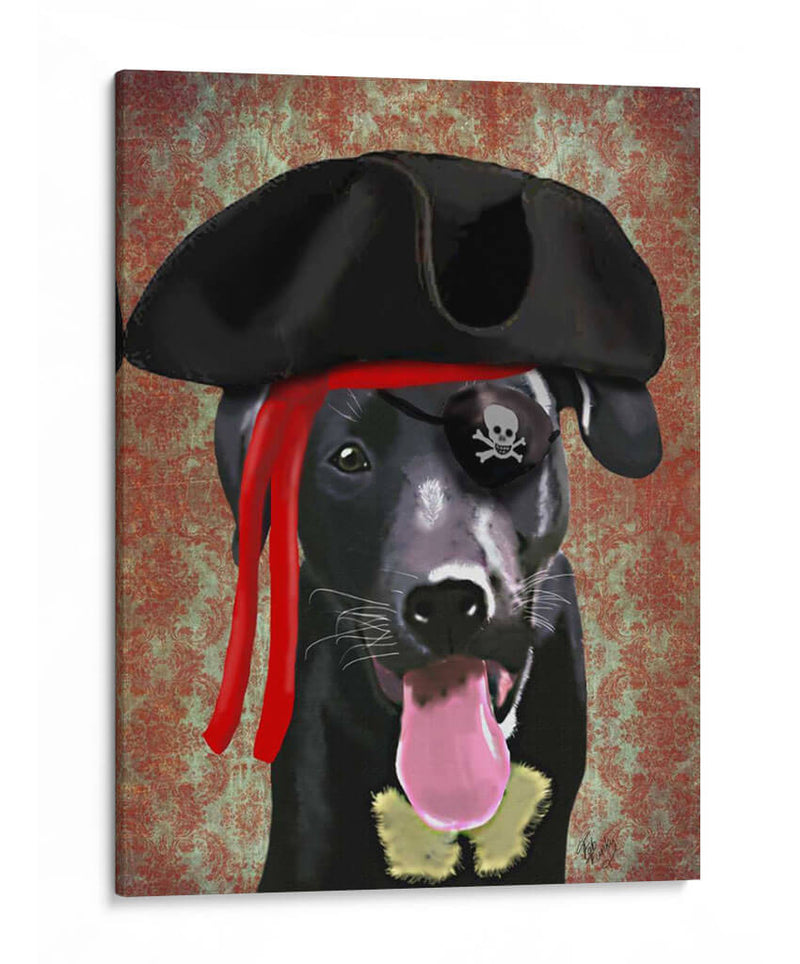 Perro Pirata De Labrador Negro - Fab Funky | Cuadro decorativo de Canvas Lab