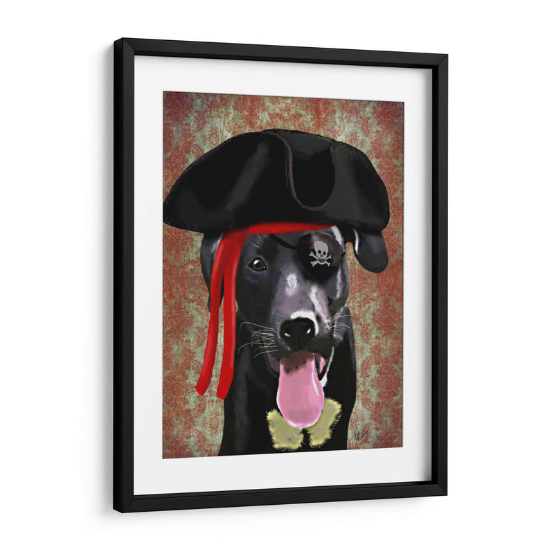 Perro Pirata De Labrador Negro - Fab Funky | Cuadro decorativo de Canvas Lab