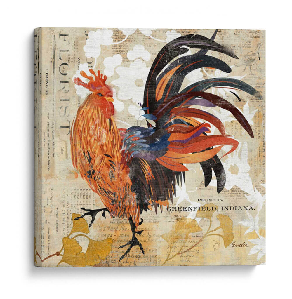 Rooster Flair Iii - Evelia Designs | Cuadro decorativo de Canvas Lab