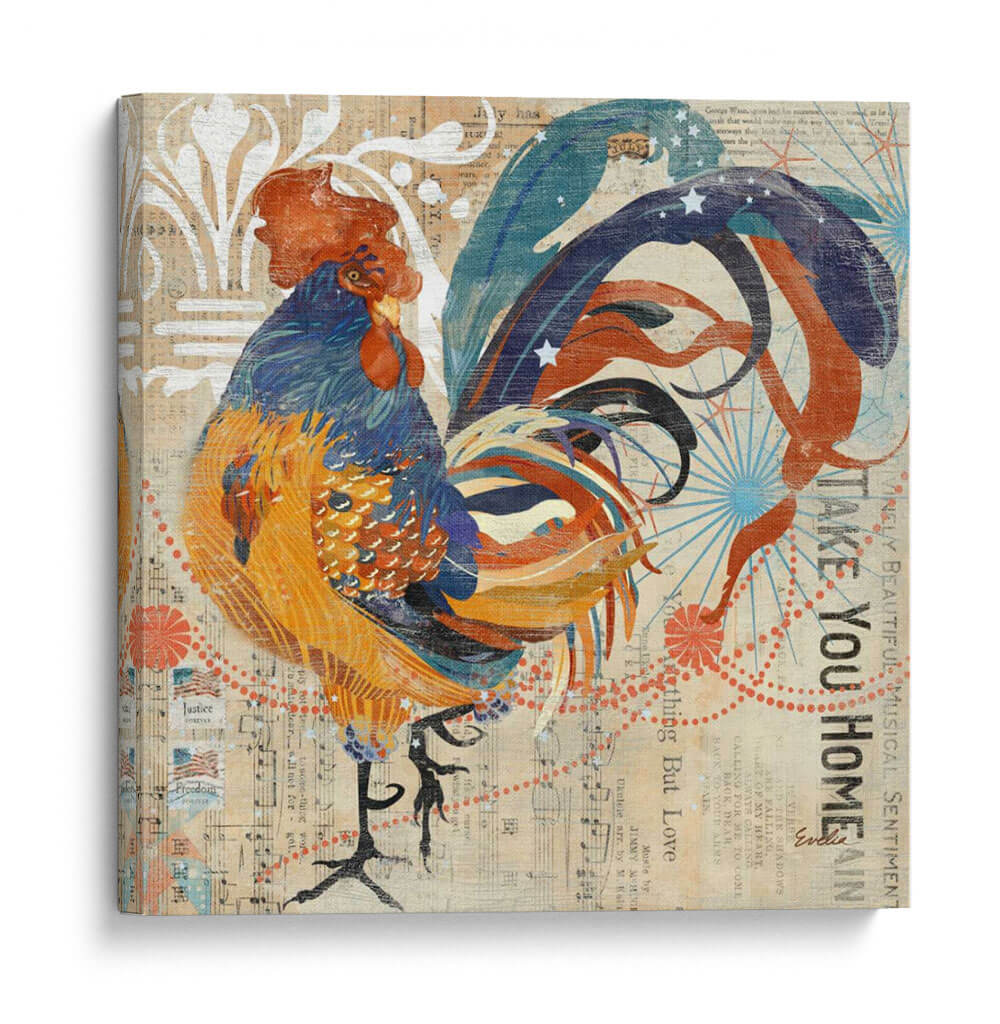 Rooster Flair Iv - Evelia Designs | Cuadro decorativo de Canvas Lab