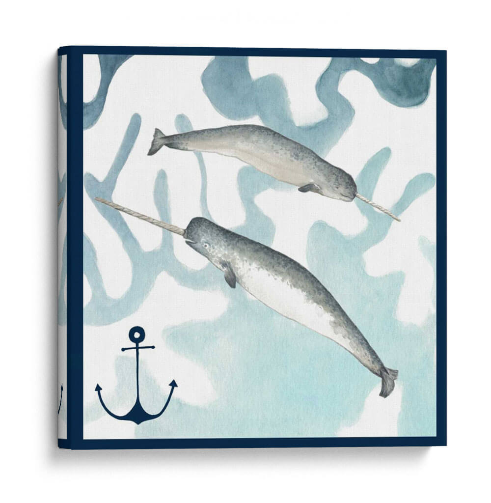 Composición De Ballenas Ii - Megan Meagher | Cuadro decorativo de Canvas Lab