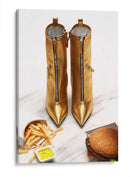 Golden fast food | Cuadro decorativo de Canvas Lab