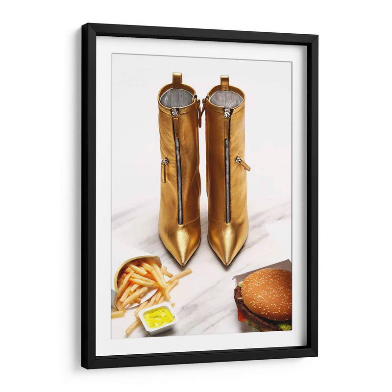Golden fast food | Cuadro decorativo de Canvas Lab
