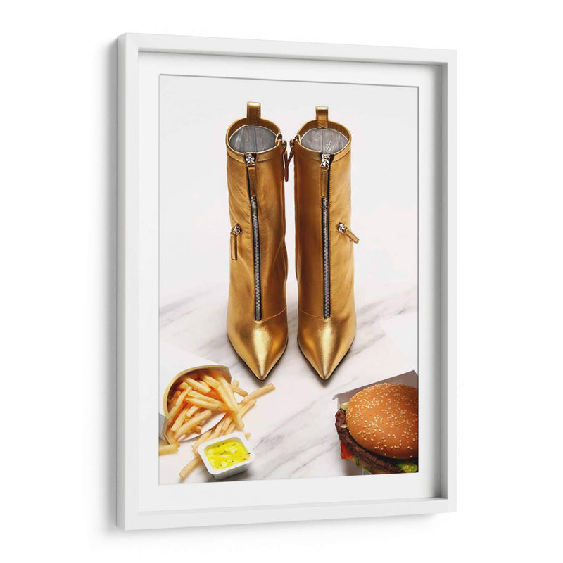 Golden fast food | Cuadro decorativo de Canvas Lab