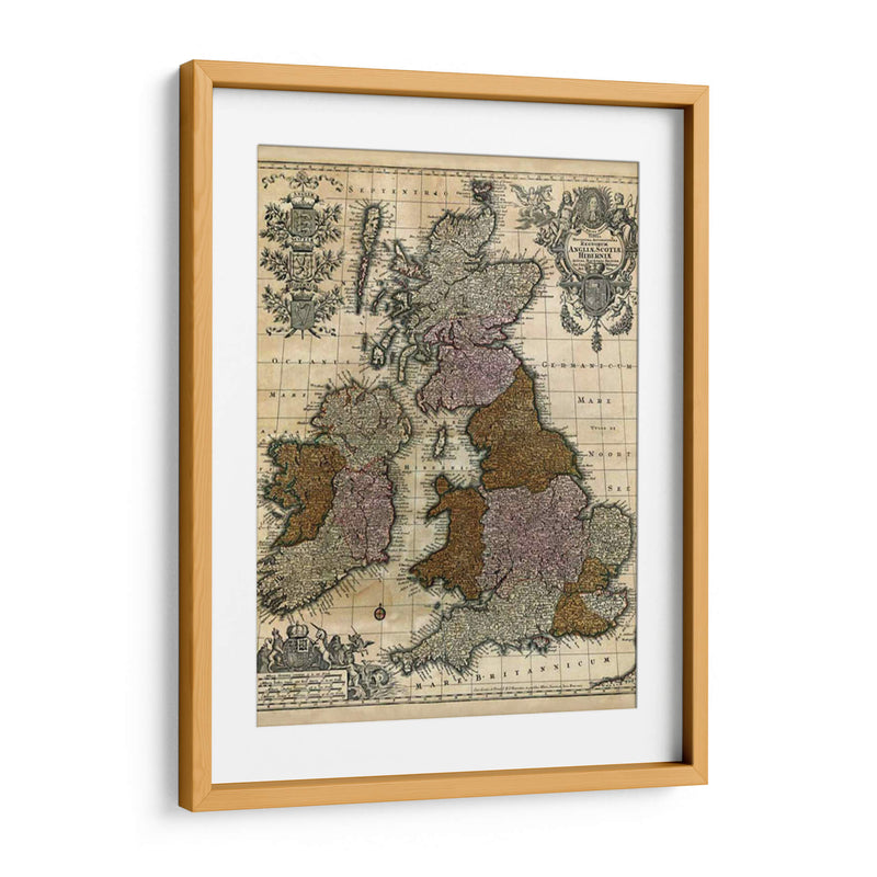 Mapa De Inglaterra, Escocia E Irlanda | Cuadro decorativo de Canvas Lab