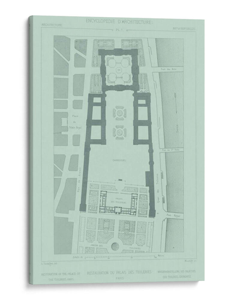 Plan De Jardín De Menta Y Pizarra I - Vision Studio | Cuadro decorativo de Canvas Lab