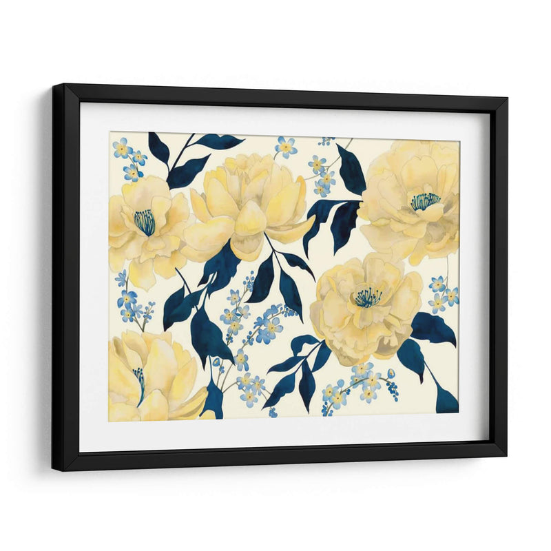 Fleurs Dor Et Bleu Ii - Grace Popp | Cuadro decorativo de Canvas Lab