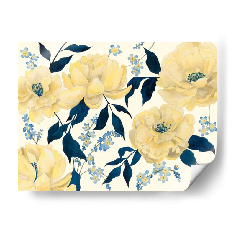 Fleurs Dor Et Bleu Ii - Grace Popp | Cuadro decorativo de Canvas Lab