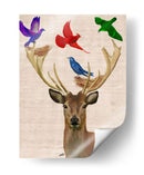 Ciervos Y Pájaros Nidos - Fab Funky | Cuadro decorativo de Canvas Lab