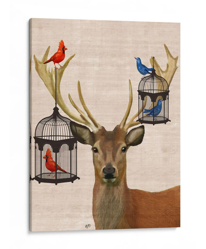 Jaulas De Ciervos Y Pájaros - Fab Funky | Cuadro decorativo de Canvas Lab