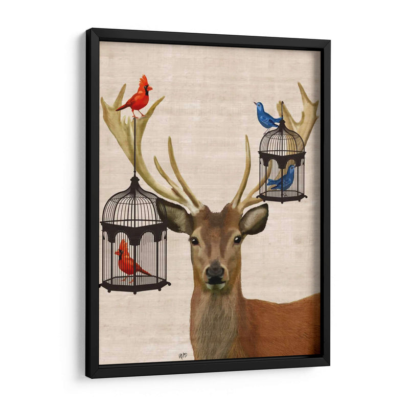 Jaulas De Ciervos Y Pájaros - Fab Funky | Cuadro decorativo de Canvas Lab