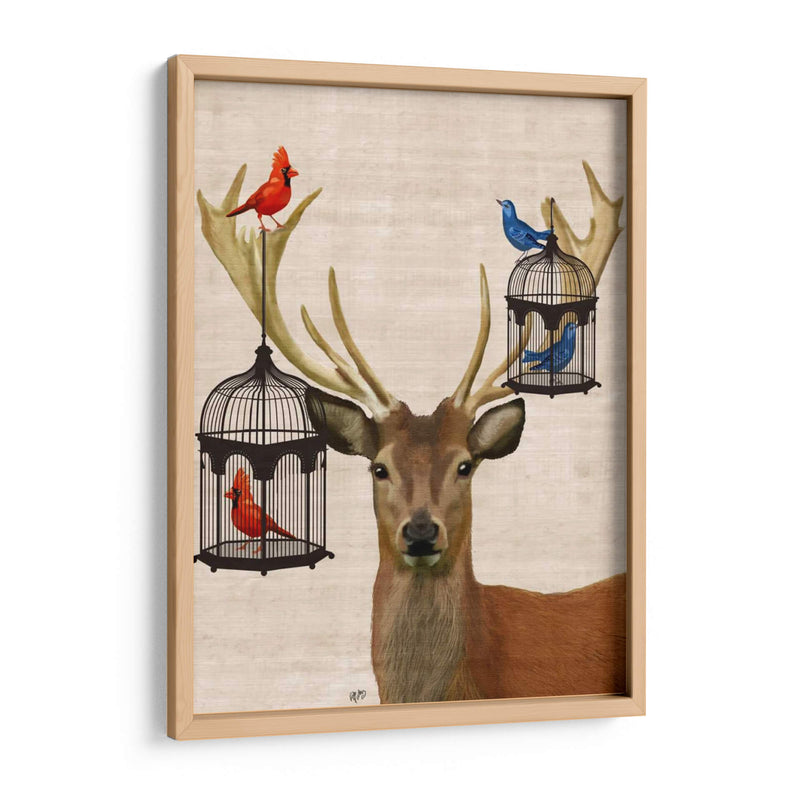 Jaulas De Ciervos Y Pájaros - Fab Funky | Cuadro decorativo de Canvas Lab
