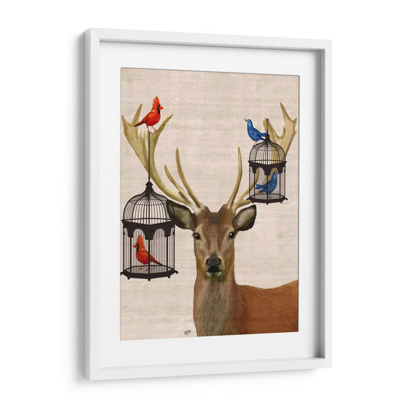 Jaulas De Ciervos Y Pájaros - Fab Funky | Cuadro decorativo de Canvas Lab