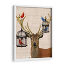 Jaulas De Ciervos Y Pájaros - Fab Funky | Cuadro decorativo de Canvas Lab