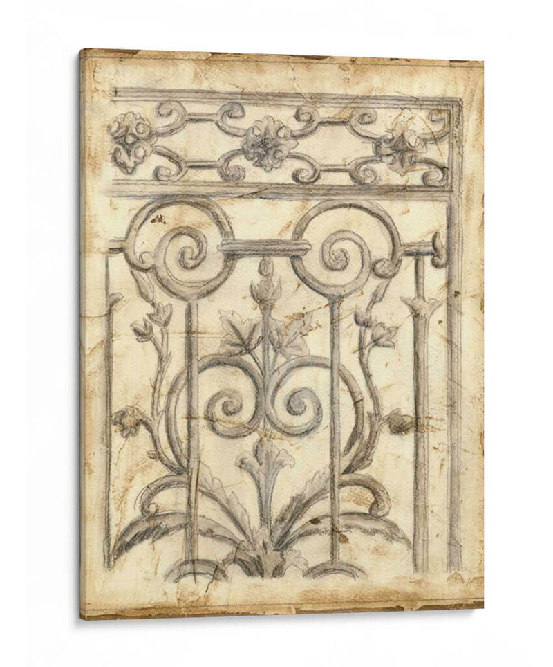 Bosquejo De Hierro Decorativo Ii - Megan Meagher | Cuadro decorativo de Canvas Lab