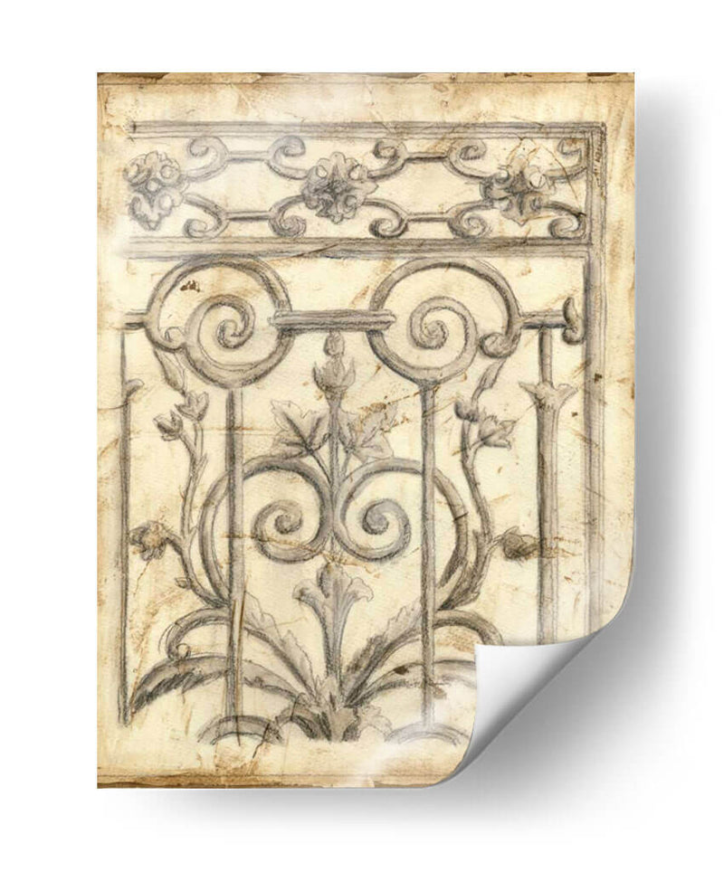 Bosquejo De Hierro Decorativo Ii - Megan Meagher | Cuadro decorativo de Canvas Lab