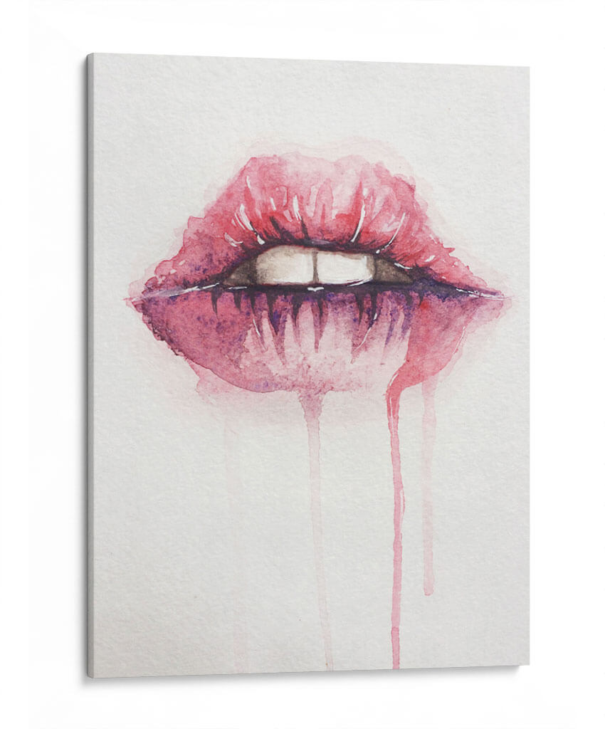 Watercolor pink kiss | Cuadro decorativo de Canvas Lab