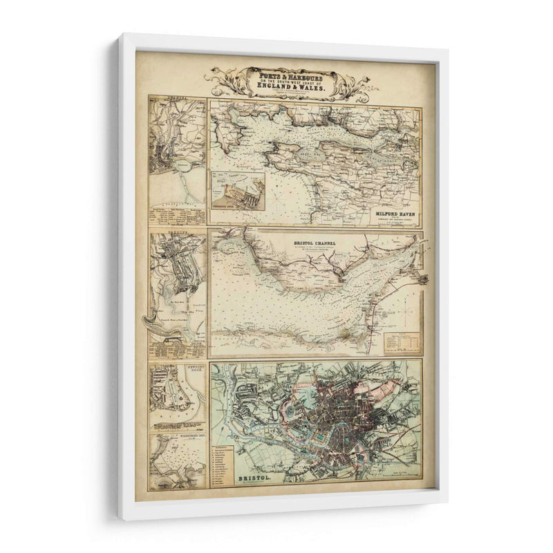 Mapa De La Costa De Inglaterra Ii | Cuadro decorativo de Canvas Lab