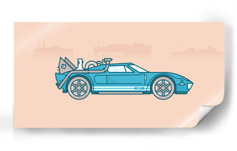 Back to the future Ford GT minimal | Cuadro decorativo de Canvas Lab
