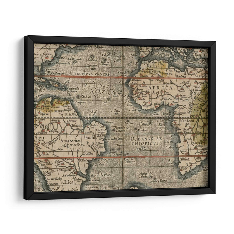 Mapa Del Mundo Antiguo Grid V - Vision Studio | Cuadro decorativo de Canvas Lab