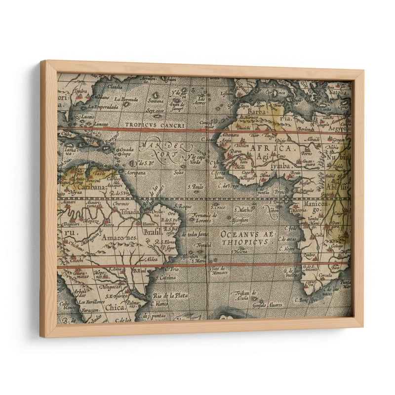 Mapa Del Mundo Antiguo Grid V - Vision Studio | Cuadro decorativo de Canvas Lab