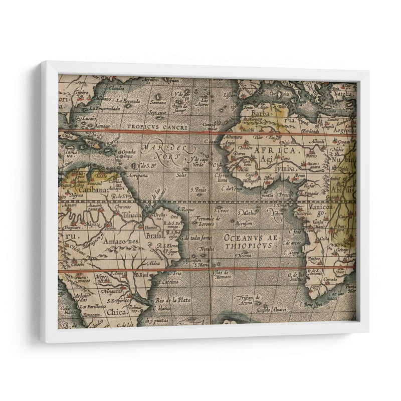 Mapa Del Mundo Antiguo Grid V - Vision Studio | Cuadro decorativo de Canvas Lab