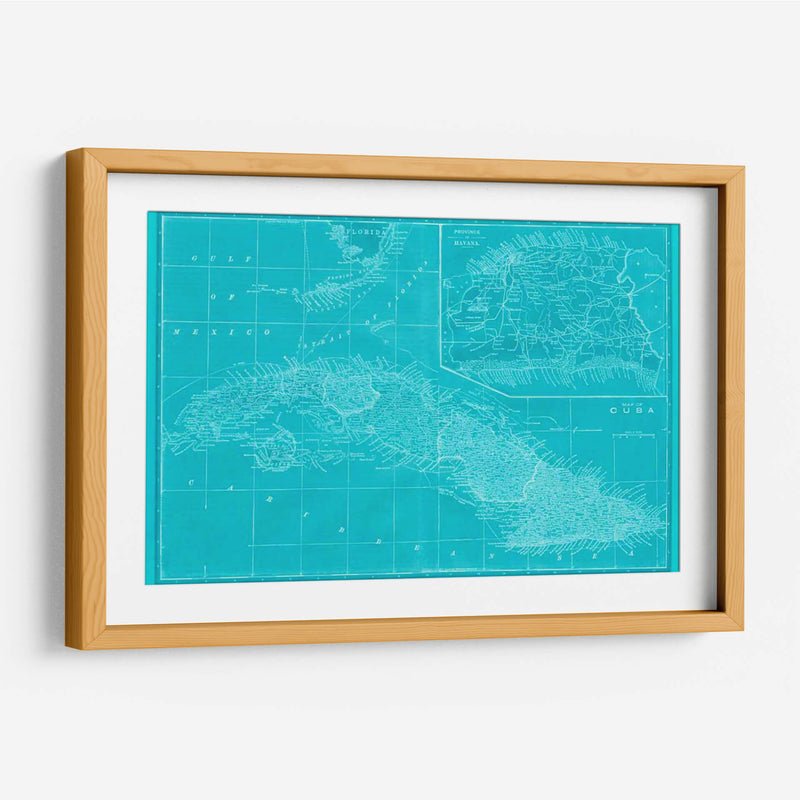 Mapa De Cuba En Aqua - Vision Studio | Cuadro decorativo de Canvas Lab