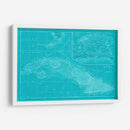 Mapa De Cuba En Aqua - Vision Studio | Cuadro decorativo de Canvas Lab