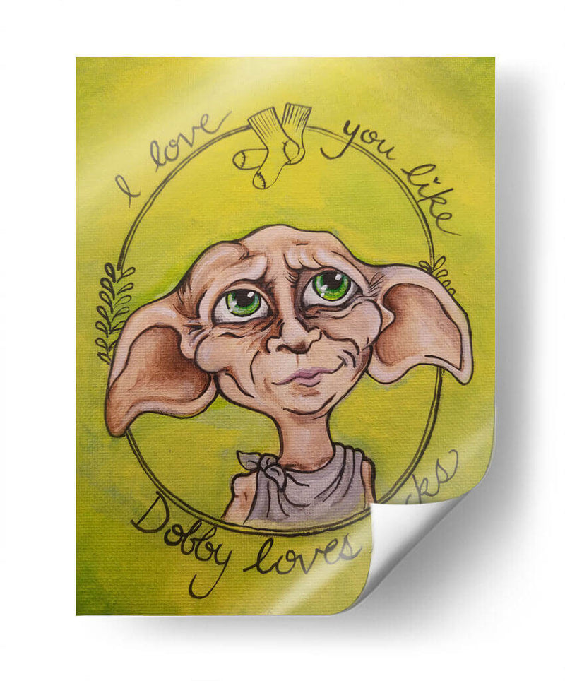 Te amo como Dobby ama las calcetas | Cuadro decorativo de Canvas Lab