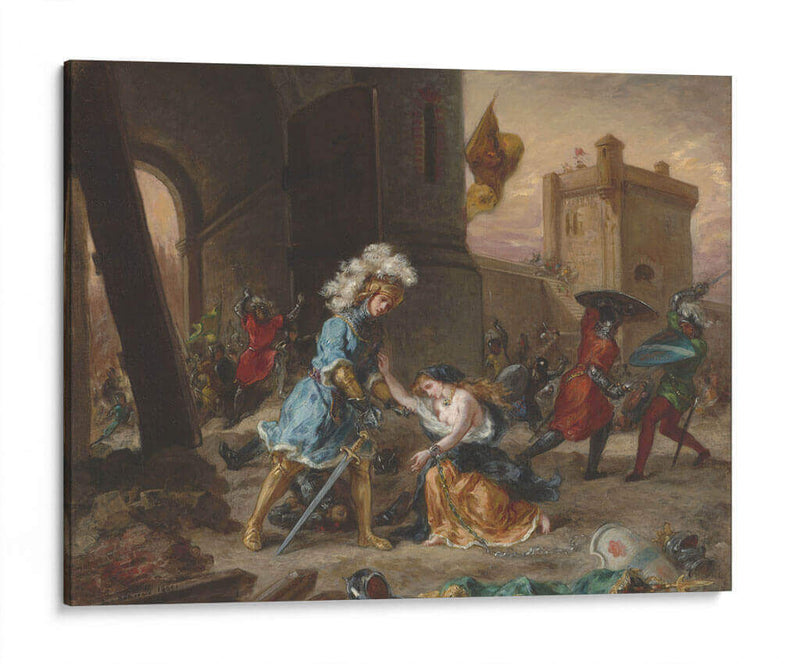Amadís de Gaula salva a la princesa Olga - Eugène Delacroix | Cuadro decorativo de Canvas Lab