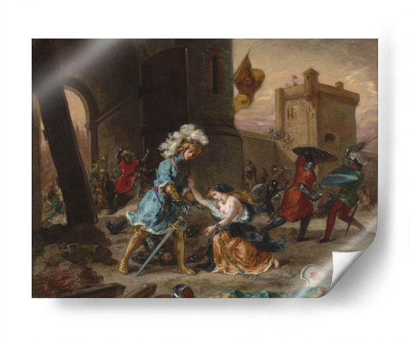 Amadís de Gaula salva a la princesa Olga - Eugène Delacroix | Cuadro decorativo de Canvas Lab