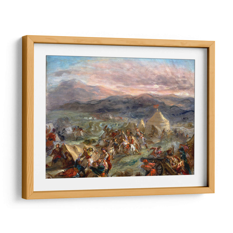 Botzaris sorprende al campamento turco y cae mortalmente herido - Eugène Delacroix | Cuadro decorativo de Canvas Lab