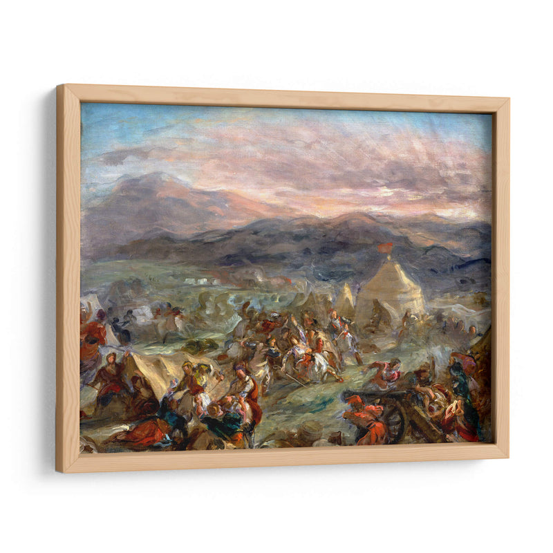 Botzaris sorprende al campamento turco y cae mortalmente herido - Eugène Delacroix | Cuadro decorativo de Canvas Lab