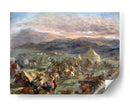 Botzaris sorprende al campamento turco y cae mortalmente herido - Eugène Delacroix | Cuadro decorativo de Canvas Lab