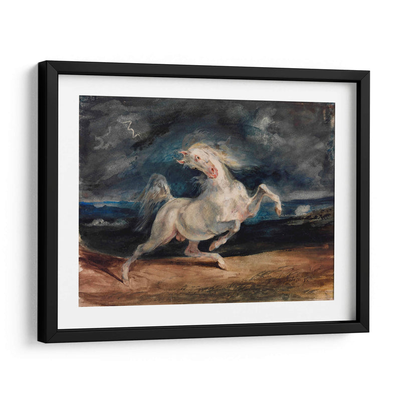 Caballo asustado por una tormenta - Eugène Delacroix | Cuadro decorativo de Canvas Lab