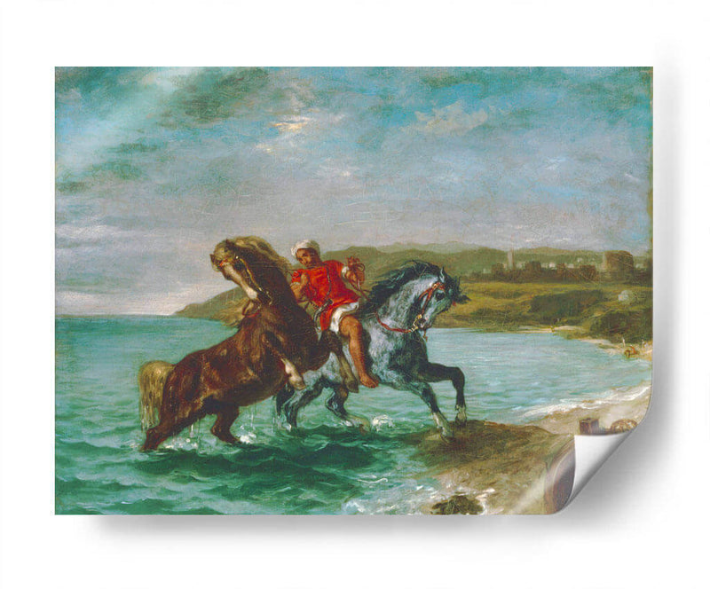 Caballos saliendo del mar - Eugène Delacroix | Cuadro decorativo de Canvas Lab