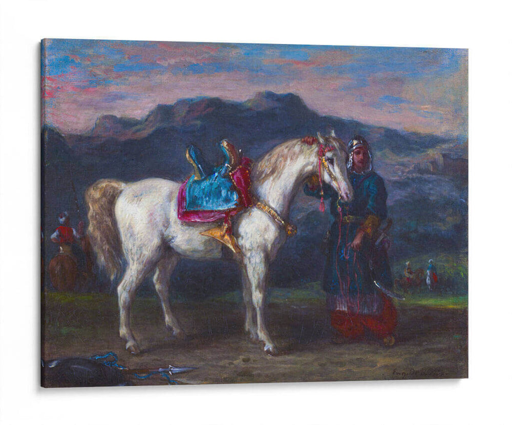 Circasiano con un caballo - Eugène Delacroix | Cuadro decorativo de Canvas Lab