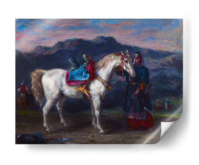 Circasiano con un caballo - Eugène Delacroix | Cuadro decorativo de Canvas Lab
